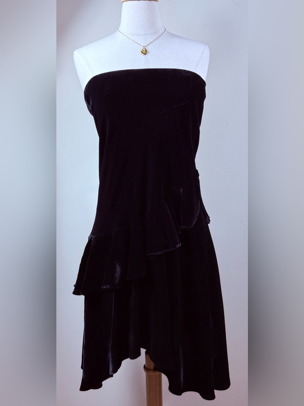 Ralph Lauren NWT Strapless Velvet Dress, Sz 6